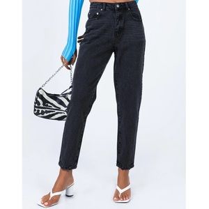 princess polly zaiden straight leg jeans black denim